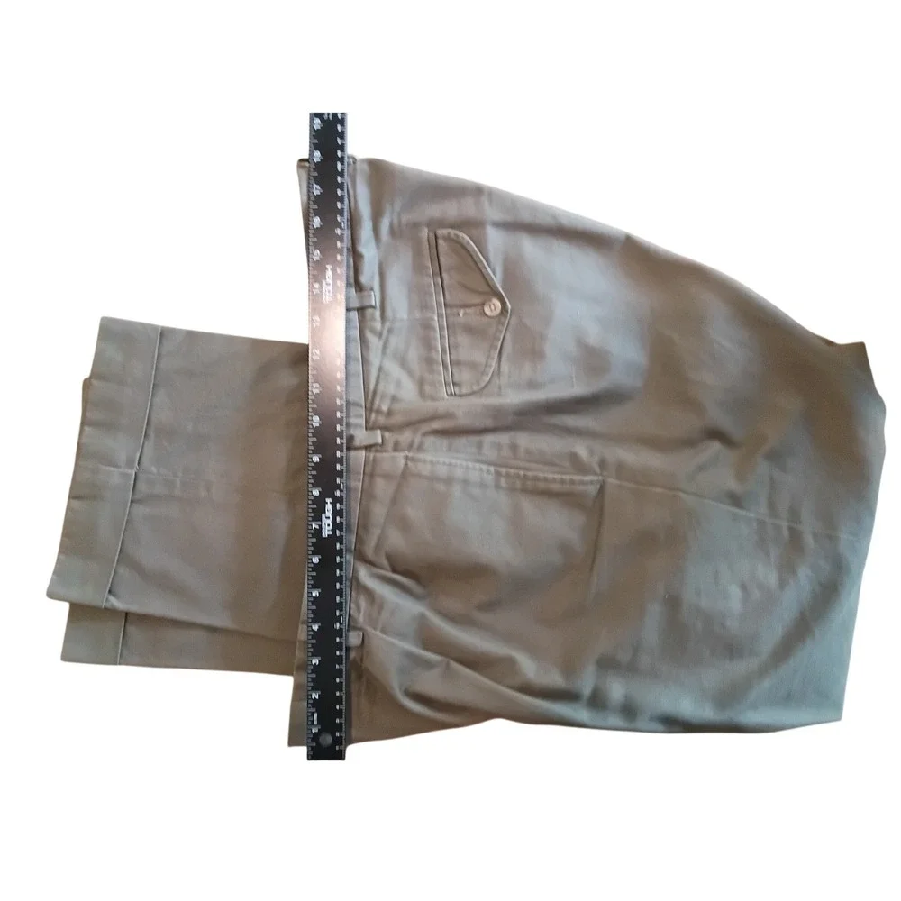 Polo Ralph Lauren Andrew Pant Mens 34x29 Olive Drab Pleated Cuffed Cotton Chinos